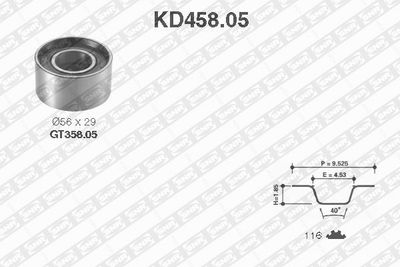 Комплект ремня ГРМ SNR KD458.05 для FIAT 128