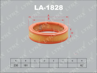 Воздушный фильтр LYNXauto LA-1828 для LADA 1200-1500