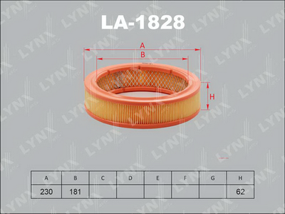 Воздушный фильтр LYNXauto LA-1828 для LADA NOVA