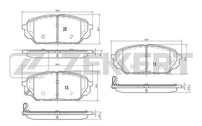 Комплект тормозных колодок, дисковый тормоз ZEKKERT BS-2438 для HYUNDAI ix55