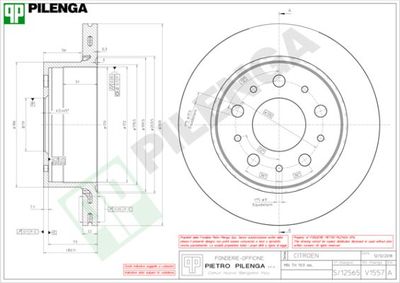PILENGA V1557 Гальмівні диски 