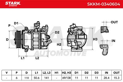 компресор, климатизация STARK SKKM-0340604
