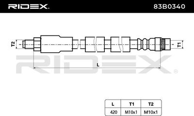 спирачен маркуч RIDEX 83B0340