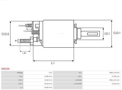 Solenoid Switch, starter SS0159