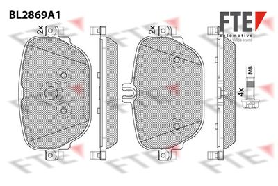 Комплект тормозных колодок, дисковый тормоз FTE BL2869A1 для MERCEDES-BENZ EQC