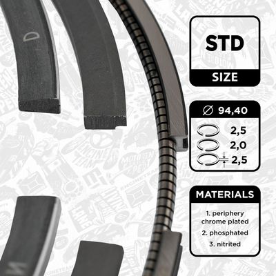 Zuigerveerset - R1007100 - ET ENGINETEAM