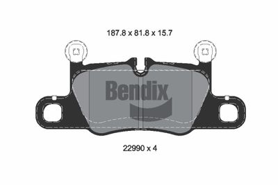 Комплект тормозных колодок, дисковый тормоз BENDIX Braking BPD2449 для PORSCHE CAYENNE
