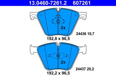 Комплект тормозных колодок, дисковый тормоз 13.0460-7261.2