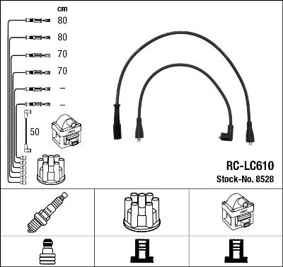 Комплект проводов зажигания NGK 8528 для LANCIA DELTA