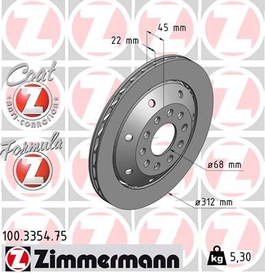 ZIMMERMANN 100.3354.75 Деталь для AUDI A4 B5 Avant (8D5) RS4 quattro ZIMMERMANN 100.3354.75 Деталь для AUDI A4 B5 Avant (8D5) RS4 quattro