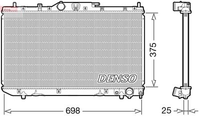Радиатор, охлаждение двигателя DENSO DRM50114 для TOYOTA AVENSIS