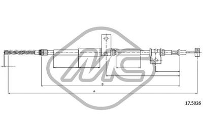 Тросик, cтояночный тормоз Metalcaucho 83349 для SUZUKI SJ413