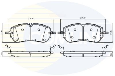 комплект спирачно феродо, дискови спирачки COMLINE CBP33973