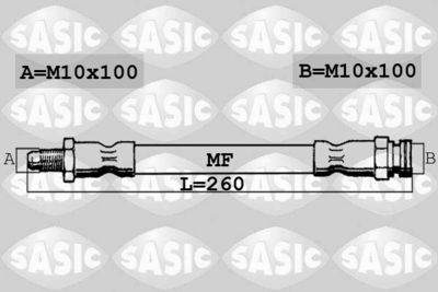 SASIC SBH0168 Тормозной шланг  для PEUGEOT 309 II (3C, 3A) 1.1