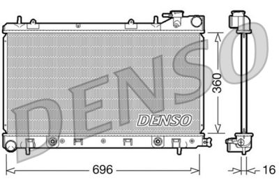 Радиатор, охлаждение двигателя DENSO DRM36002 для SUBARU FORESTER