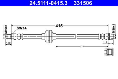 Тормозной шланг ATE 24.5111-0415.3 для RENAULT KAPTUR