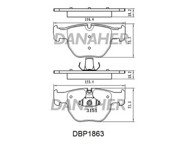 DANAHER DBP1863 Тормозные колодки и сигнализаторы  для LAND ROVER RANGE ROVER III (L322) 3.6 D 4x4