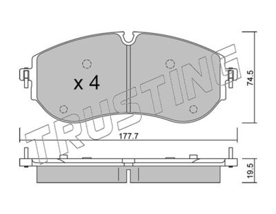 Zestaw klocków hamulcowych, hamulce tarczowe TRUSTING 1262.0
