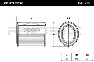 въздушен филтър RIDEX 8A0225