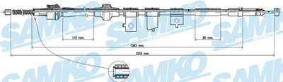 SAMKO C1278B Трос ручного тормоза для HONDA CIVIC IV Hatchback (EC, ED, EE) 1.5 i 16V (ED6)