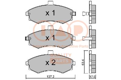 Комплект тормозных колодок, дисковый тормоз IAP QUALITY PARTS 704-07022P для HYUNDAI MATRIX