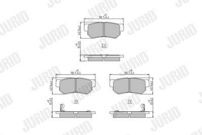 Комплект тормозных колодок, дисковый тормоз JURID 572557J для HYUNDAI HIGHWAY