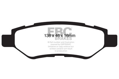Комплект тормозных колодок, дисковый тормоз EBC Brakes DP41829R для CADILLAC SRX