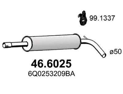 ASSO 46.6025 Глушитель выхлопных газов  для SEAT CORDOBA (Сеат Кордоба)