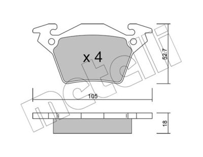 Комплект тормозных колодок, дисковый тормоз 22-0574-0