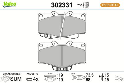 BREMSBELAGSATZ SCHEIBENBREMSE