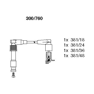 Комплект проводов зажигания BREMI 300/760 для DAEWOO LEGANZA