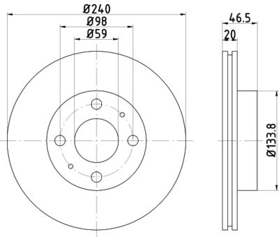 Тормозной диск TEXTAR 92034300 для FIAT UNO