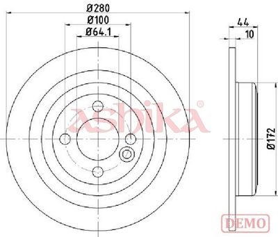 спирачен диск ASHIKA 61-00-0135C