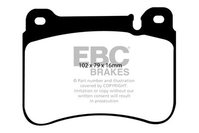 Комплект тормозных колодок, дисковый тормоз EBC Brakes DP41590R для MERCEDES-BENZ CLC-CLASS