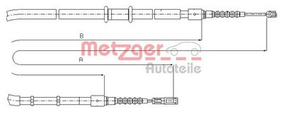 жило, ръчна спирачка METZGER AUTOTEILE 10.7545