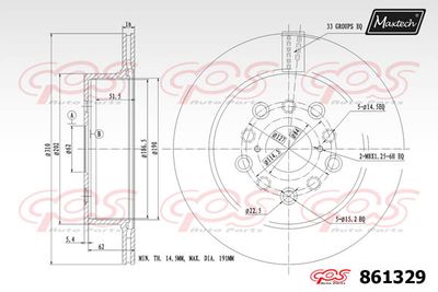 MAXTECH 861329 Тормозные диски  для LEXUS (Лексус)