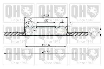 Тормозной диск QUINTON HAZELL BDC3648 для CITROËN AX