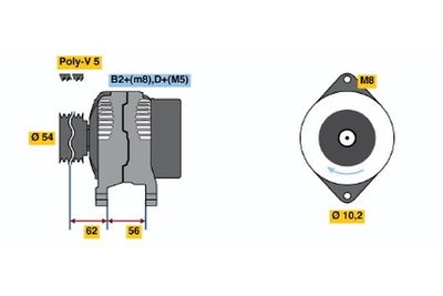 BOSCH 0 124 225 050 Генератор для OPEL ASTRA H GTC (A04)