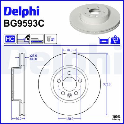 спирачен диск DELPHI BG9593C