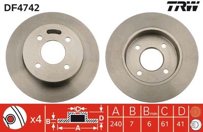 Bromsskiva TRW DF4742