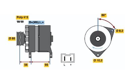 Генератор BOSCH 0 986 034 871 для RENAULT 25