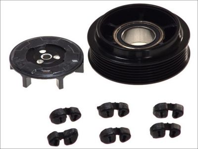 Airco compressor koppeling compleet (DENSO 7SEU17C 6PK 115mm) past: ALFA ROMEO MITO  CHEVROLET AVEO  FIAT BRAVO, BRAVO II, DOBLO, DOBLO CARGO, GRANDE PUNTO, IDEA, LINEA, PUNTO 1.3D-2.0D 09.03-