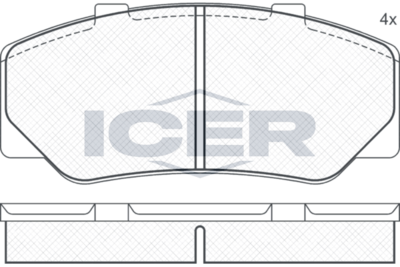 комплект спирачно феродо, дискови спирачки ICER 180472