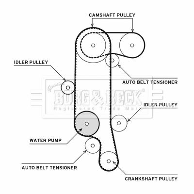 Water Pump & Timing Belt Kit Borg & Beck BTW1012