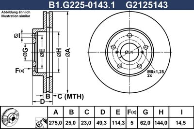 GALFER B1.G225-0143.1 Гальмівні диски 