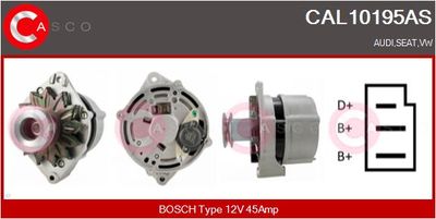 Генератор CASCO CAL10195AS для SEAT 127