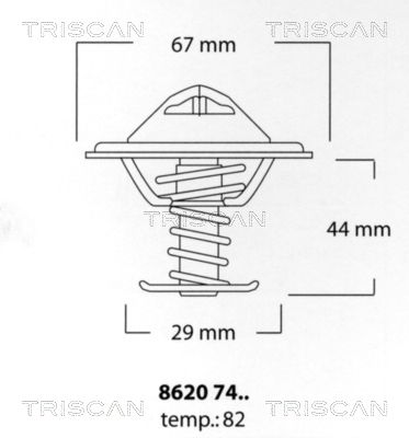 Термостат, охлаждающая жидкость TRISCAN 8620 7482 для NISSAN MURANO