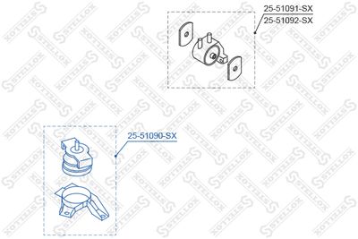 Подвеска, двигатель STELLOX 25-51090-SX для HYUNDAI GETZ