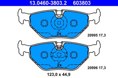 Комплект тормозных колодок, дисковый тормоз 13.0460-3803.2