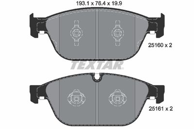 Комплект тормозных колодок, дисковый тормоз TEXTAR 2516002 для AUDI A8